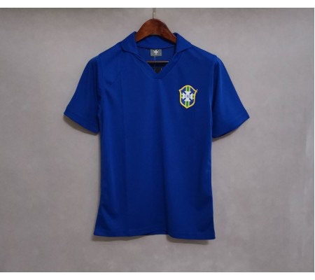 Brazil 1957 Away Blue Soccer Jersey